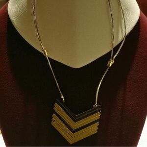 Signed Madewell Elegant Adjustable Arrowstack Gold & silver/Black Tone Necklace